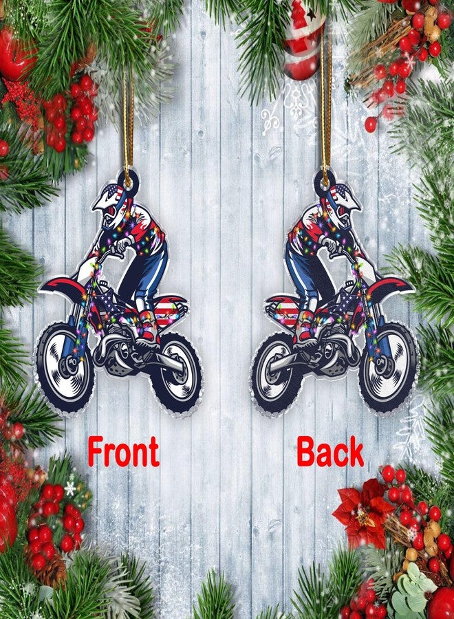BEETHIS Dirt Bike Christmas Ornament, Dirtbike Ornaments for Christmas Tree, Cool Dirtbike Ornaments for Tree, Riders, Kids & Teens, Motocross Gift Idea for Boys, Girls, Friends & Collectors Flat Acrylic 3.5” - Image 4
